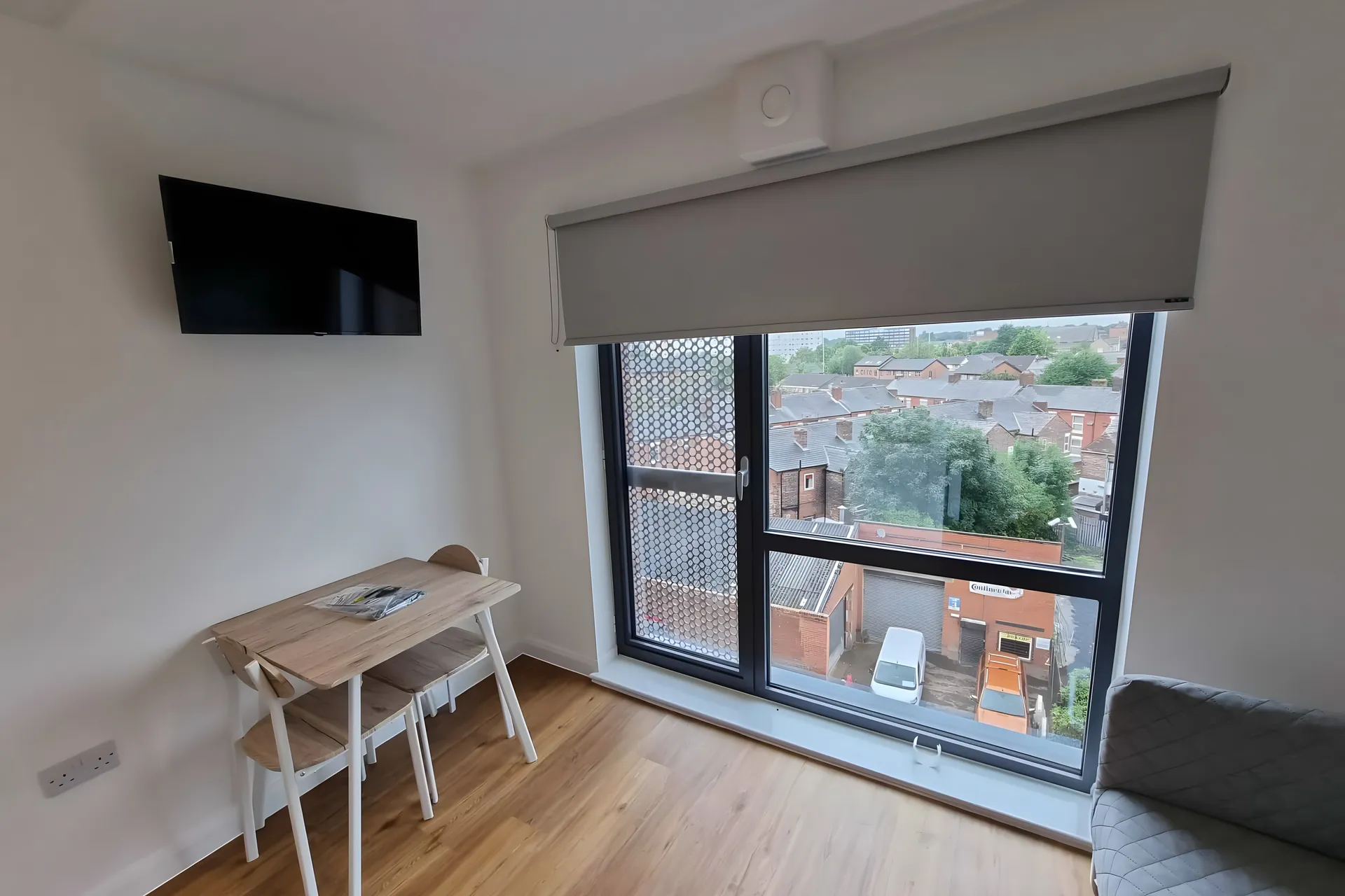Blackout roller blind fitted in Frederick Street student accommodation