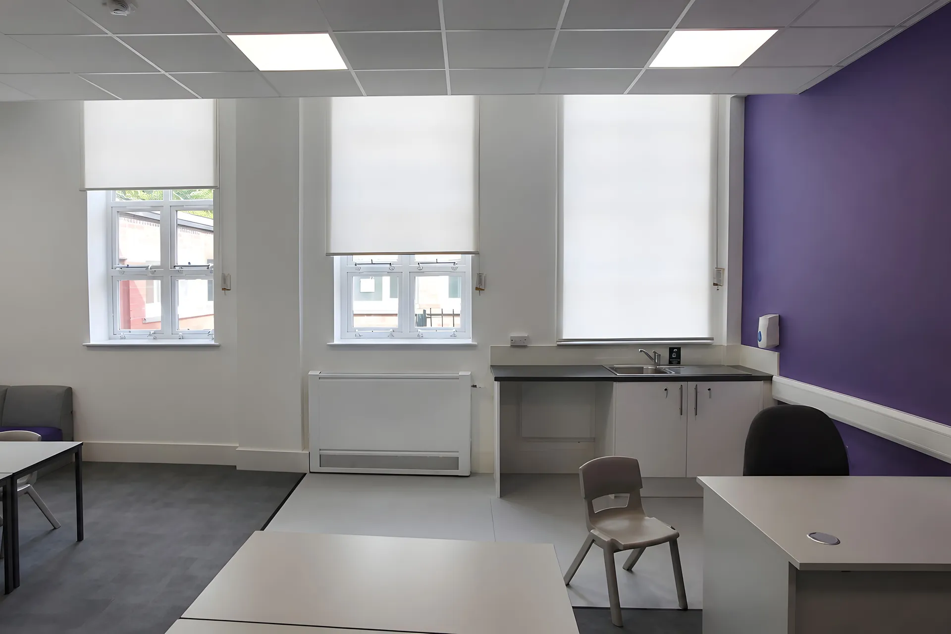 Window blind installation completed at The Holden School