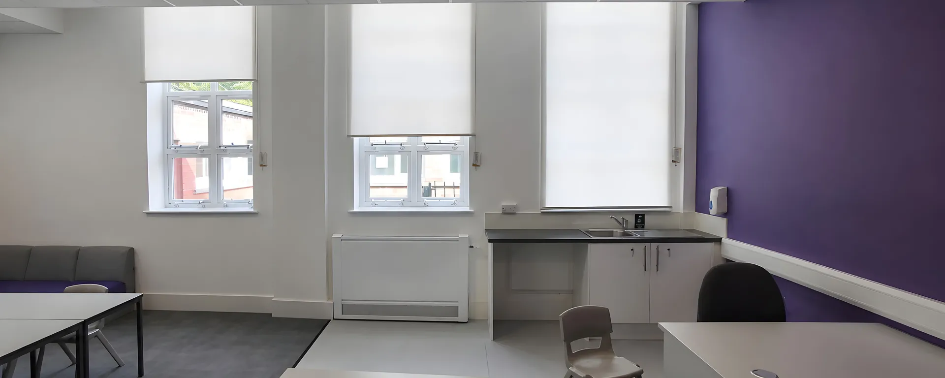 Window blind installation completed at The Holden School