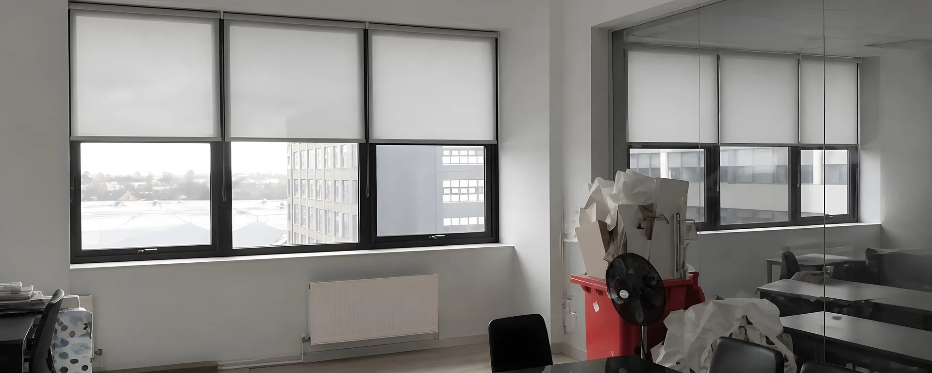 Commercial roller blinds installed for Manchester Property Group