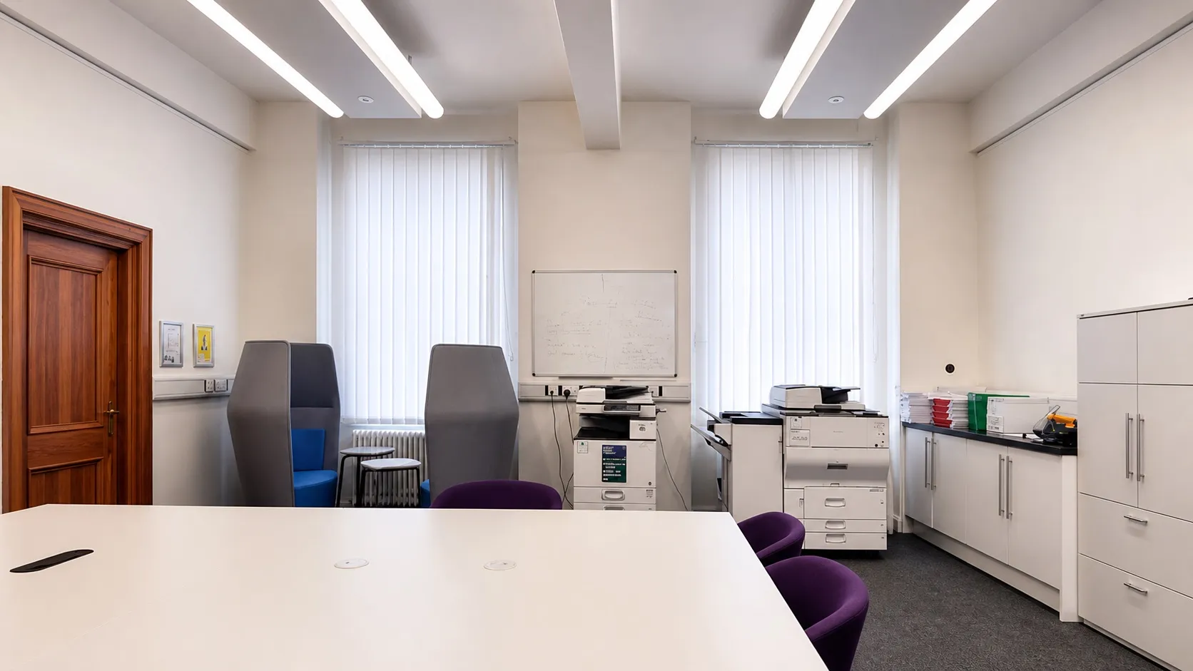 Vertical blinds installed inside Manchester Town Hall