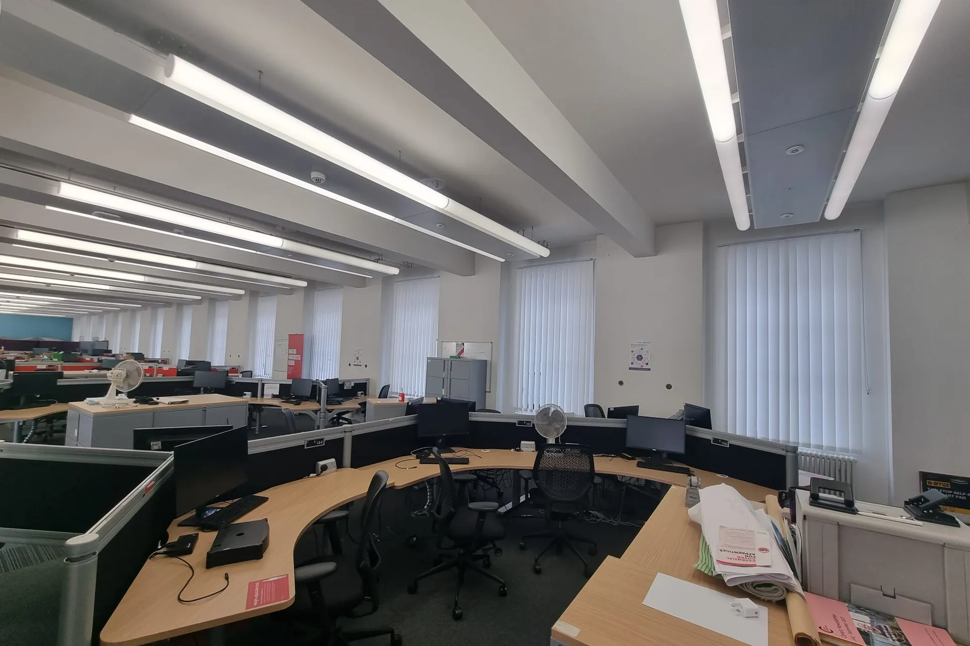 Vertical blinds installed inside Manchester Town Hall