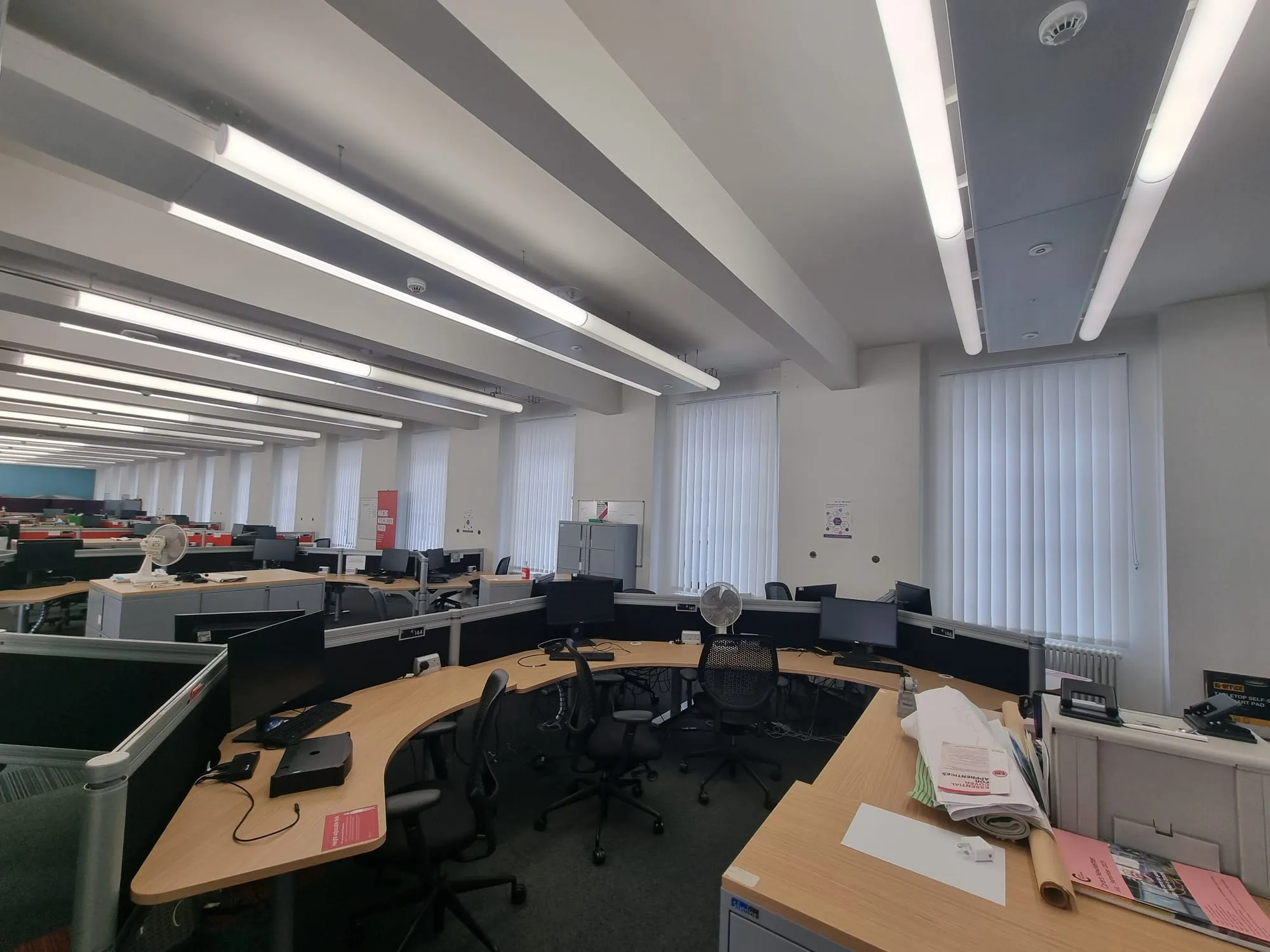 Vertical blinds installed inside Manchester Town Hall
