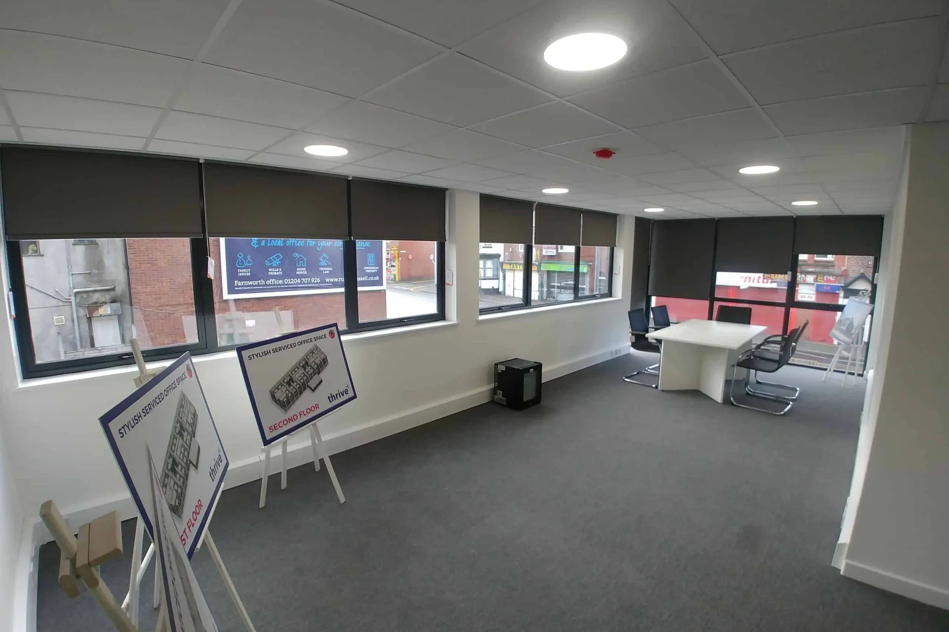 Roller blinds fitted throughout Miller House serviced offices