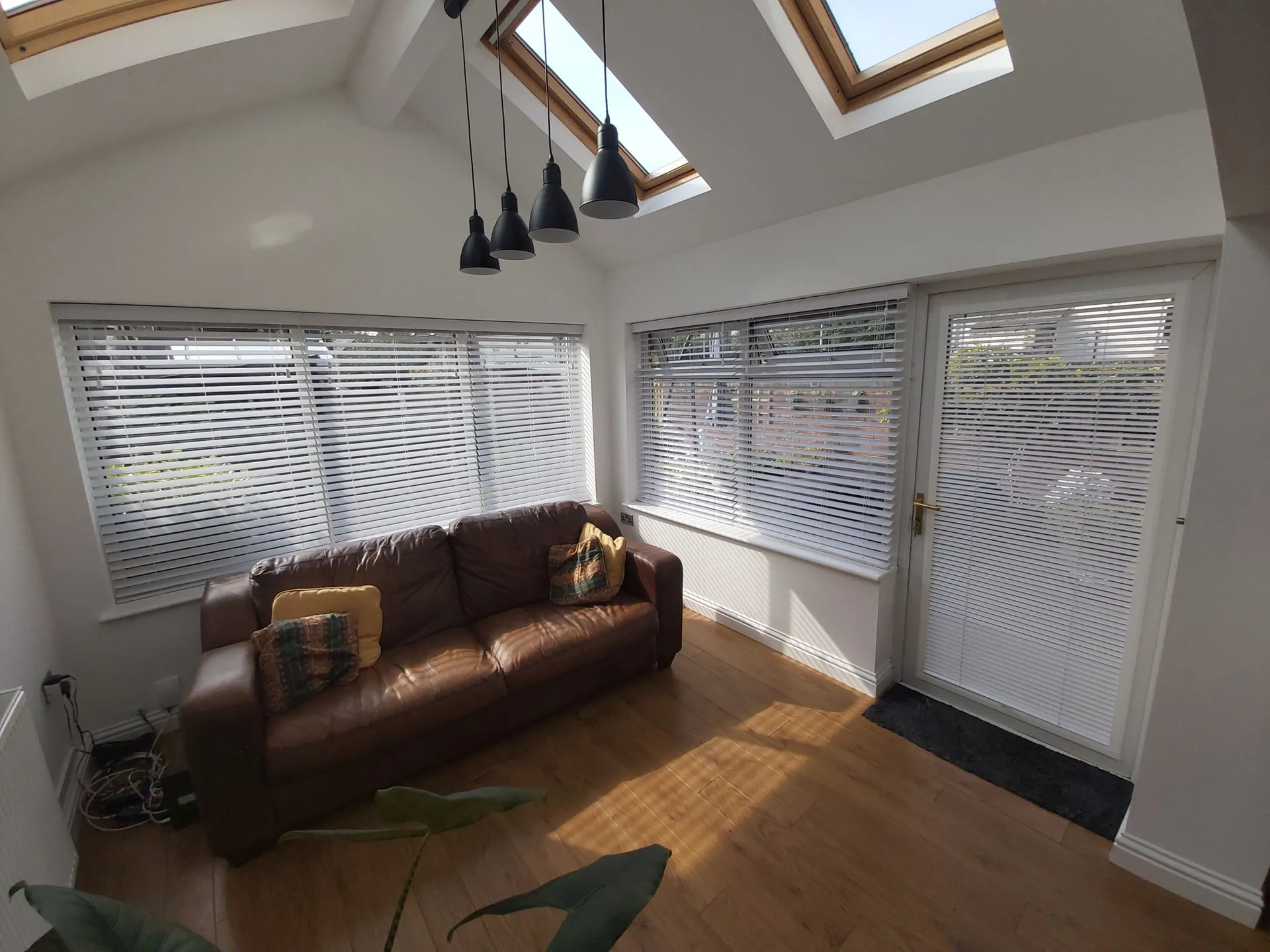 Frame-fitted blinds installed neatly in glazed doors