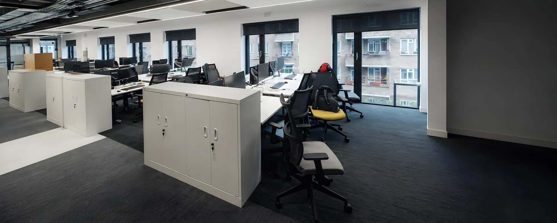 Roller blinds fitted in a Prince's Trust office