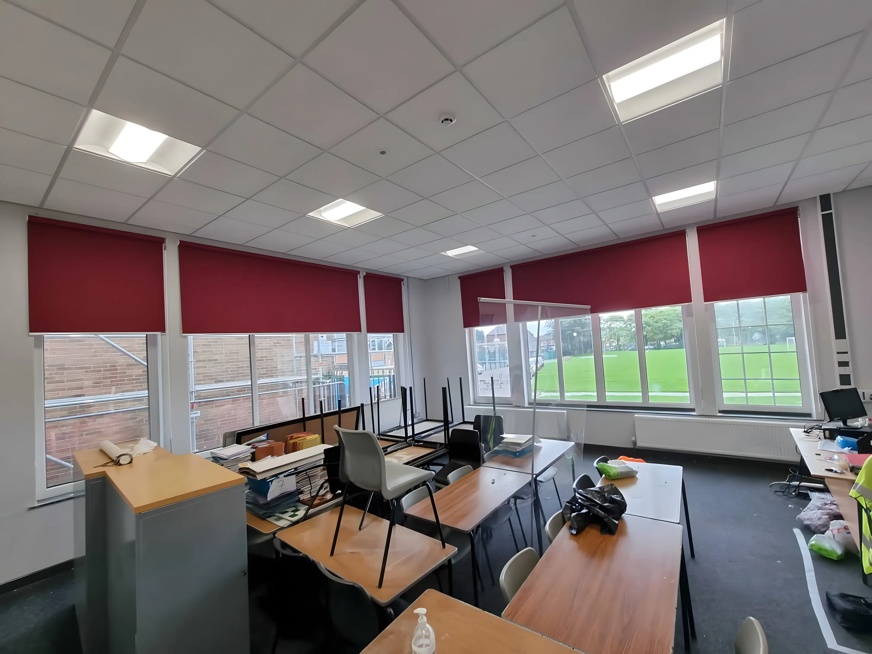 Window blinds installed in a Stockport school classroom