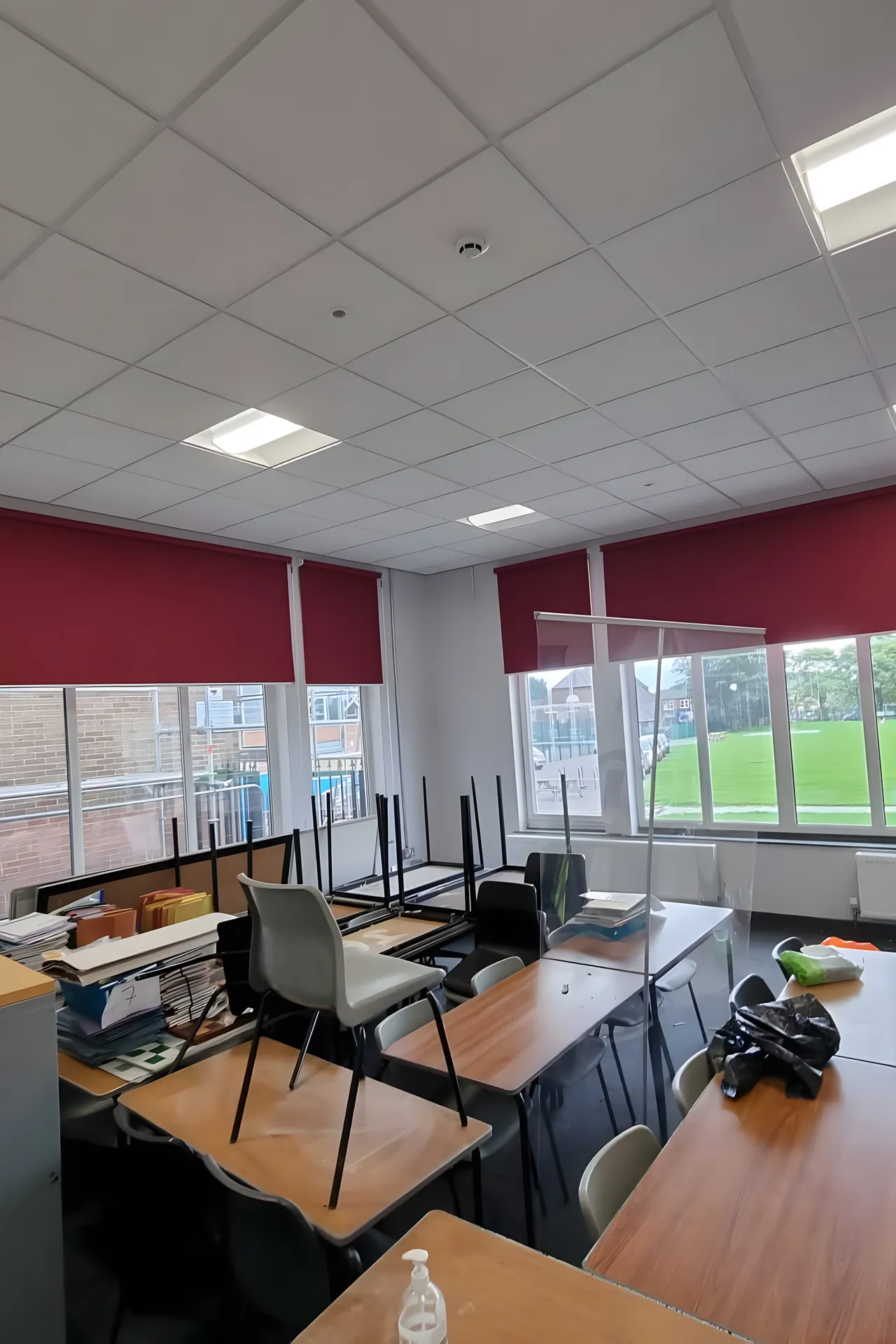 Window blinds installed in a Stockport school classroom